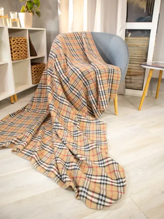 Плед БельВита 150х200 см флис Клетка Burberry Belvita