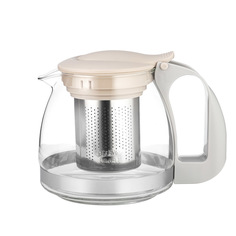 Чайник заварочный Lara, стеклянный, фильтр-нержавейка, 0,7 л, персиковый