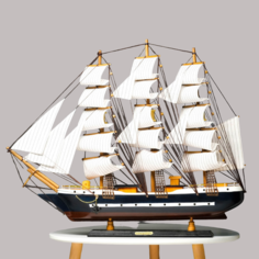Корабль сувенирный большой Орел, борт синий с белой полосой, 75х65х15 см No Brand