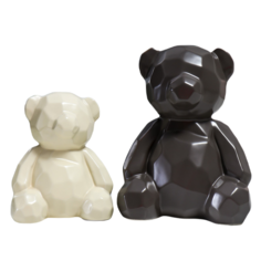 Сувенир керамика 3D Медвежата матовый шоколад и сливки набор 2 шт 18,5х12х14,5 см No Brand
