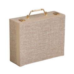 Шкатулка кожзам для украшений Мокко комбинированная чемодан 8х18х23 см Sima Land