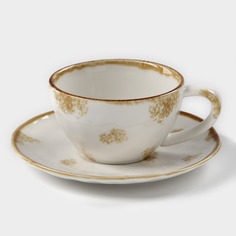 Чайная пара Доляна «Космос», чашка 230 мл, блюдце d=16 см, цвет белый
