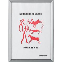 Рамка для фотографий (A4, 210x300мм, пластик) серебристая, 25шт. Gamma