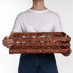 Корзина плетеная, 45х35х12 см, камыш No Brand
