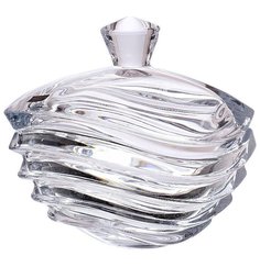Ваза для конфет 22 см с крышкой Crystalite Bohemia "Вэйв Без декора" 103957