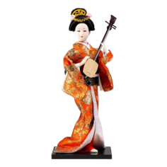 Кукла коллекционная "Гейша с музыкальным инструментом" 32х12,5х12,5 см No Brand