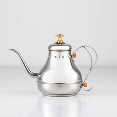 Чайник заварочный Леранс, 800 мл, металлическое сито, цвет хромированный No Brand