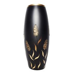 Ваза (бочка) стекло h250 декор.,черный фон,7736/25 No Brand