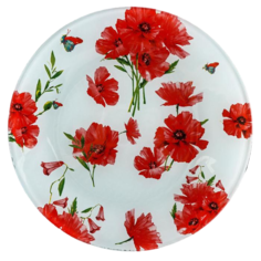 Тарелка десертная Доляна «Красные маки», d=20 см