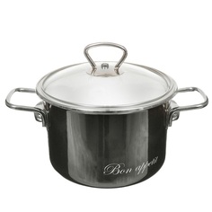 Кастрюля 2 л с крышкой Vitross Bon Appetit 8SD165S/8SB185S мокрый асфальт индукция