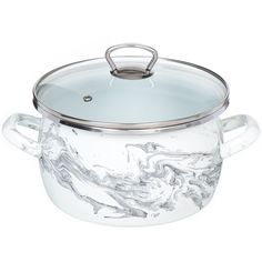 Кастрюля Сантэкс 1-2440111 4 л с крышкой Шейк бело-черная