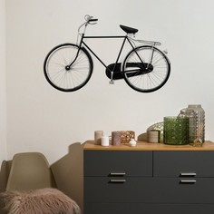 Декор настенный металл Велосипед черный 108х8х67 см No Brand