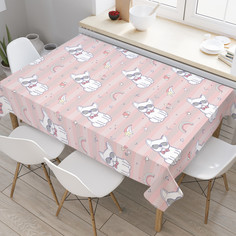 Прямоугольная тканевая скатерть JoyArty "Пес с бантиком" 145х180см