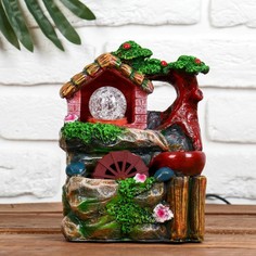 Фонтан Домик в лесу 11x14x18 см (с подсветкой) No Brand
