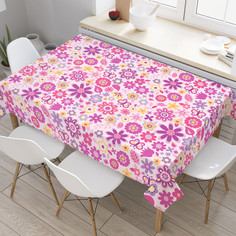 Прямоугольная скатерть JoyArty Розовый букет 120х145