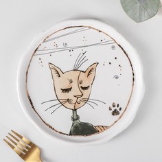 Тарелка десертная «Коты-аристократы», d=18,5 см Доляна