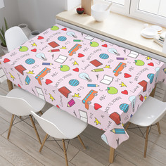 Прямоугольная скатерть JoyArty Школьные будни 120х145