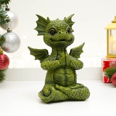 Фигура "Дракон йога" Хорошие сувениры 18 см зелёный