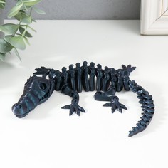 Сувенир-антистресс "Крокодил Эль Амиго" 26х11х3 см, хамелеон синий No Brand