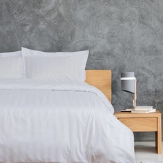 Комплект постельного белья Этель. 2 спальное, Белый, 207 х 232, Хлопок, Страйп-сатин