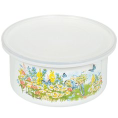 Салатник круглый 2.5 л с крышкой КМЗ 72404/42404-112/4.03-У4 в ассортименте Керченская эмаль