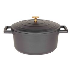 Кастрюля, 24 см, 4 л, с крышкой, с покрытием, алюминий, черная, Nero Kuchenland