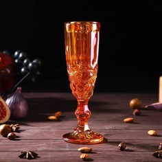 Бокал Magistro стеклянный для шампанского Ла-Манш 160 мл 7х20 см янтарный
