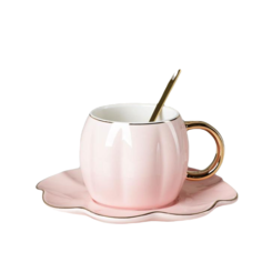 Чайная пара с ложкой «Цветок», 240 мл, чашка 11?8?7 см, блюдце d=16 см, цвет розовый Sima Land