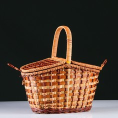 Корзина плетеная Пикник, 35x20x22 см, ротанг No Brand