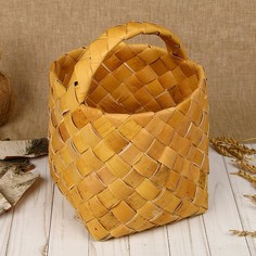Корзина «Алёнка», плетёная, средняя, 22х22х19/28 см, береста No Brand