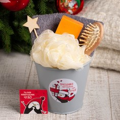 Подарочный набор новогодний "Новогоднее чудо" полотенце и акс Этель