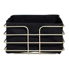 Корзина для хлеба Kuchenland Twist gold 21х21 см, квадратная, золотисто-черная