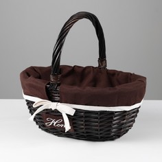 Корзина, 38 х 38 х 16/30 см, лоза, ткань No Brand