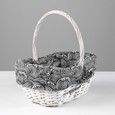 Корзина 33 х 23 х 13/32 см, лоза, ткань No Brand