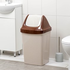 Контейнер для мусора СВИНГ 50 л, Беж.мрамор, М 2464 Idea