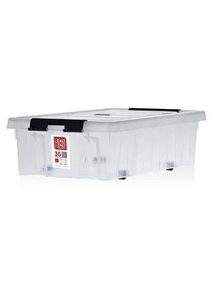 Ящик Rox Box п/п 580х390х180 мм с крышкой и клипсами на роликах прозрачный