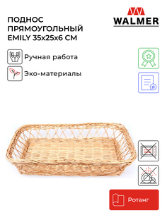 Поднос прямоугольный Walmer Emily 35x25x6 см, W30233525