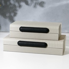 Шкатулка «Минимализм», экокожа, набор 2 шт. No Brand