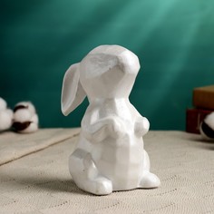 Фигура "Зайка полигональный" белая, 10х16см Хорошие сувениры