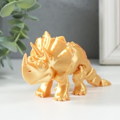 Сувенир-антистресс "Трицератопс Терентий" 13,5х3,5х7,5 см, жёлтый No Brand
