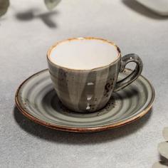 Кофейная пара «Суприм», чашка 75 мл, блюдце d=12 см, цвет серый BY Bone
