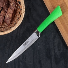 Нож кухонный "Рич", лезвие 13,5 см, зеленый No Brand