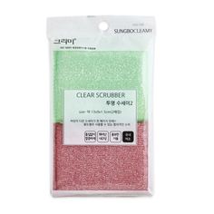 Sungbo Cleamy Набор губок Clear Sungbo Cleamyrubber для мытья посуды 13х9х1,5 см х 2шт