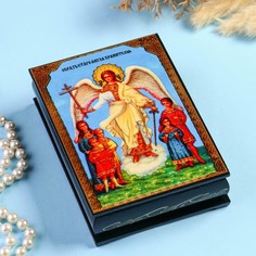 Шкатулка «Ангел-хранитель» 10x14 см, лаковая миниатюра No Brand
