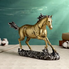 Фигура "Бегущий конь" золото, 34х22см Хорошие сувениры