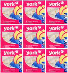 Салфетки для уборки York губчатые влажные 3шт/уп 9 уп