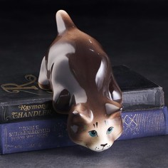 Статуэтка фарфоровая Кот Барсик, черный, 20 см