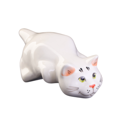 Статуэтка фарфоровая "Кот Барсик", белый, 20 см