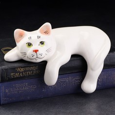 Статуэтка фарфоровая "Кот Васька белый", 17 см No Brand