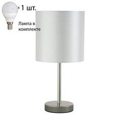 Настольная лампа Crystal Lux с лампочкой SERGIO LG1 NICKEL+Lamps E14 P45